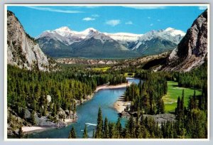 Banff Springs Golf Course, Bow River Valley, Alberta, Aerial View Postcard #2