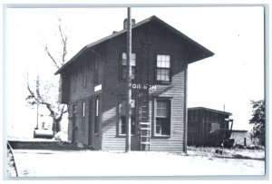 c1960's Gibson Iowa IA Exterior Vintage Train Depot Station RPPC Photo Postcard