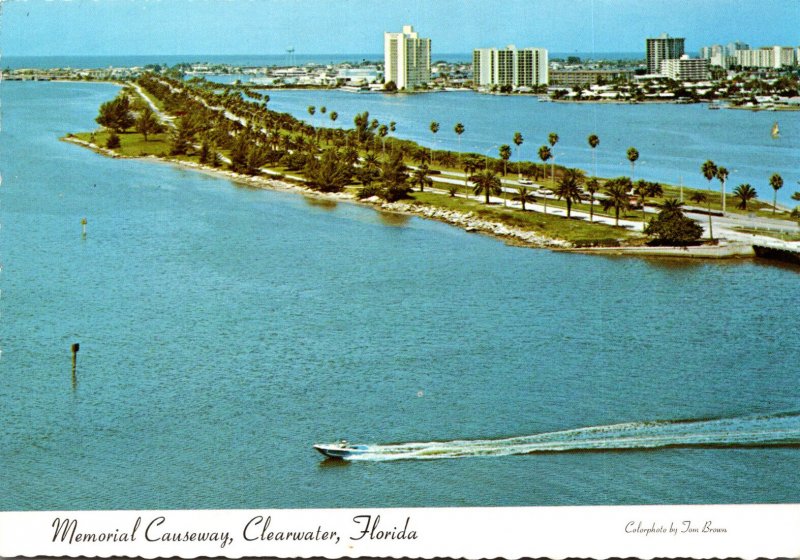 Florida Clearwater Memorial Causeway Looking West To Clearwater Beach