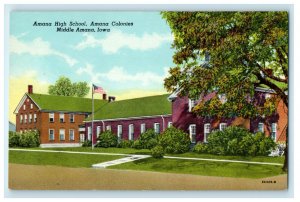 c1940s Amana High School Amana Colonies Middle Amana Iowa IA Postcard