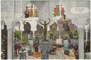 Court Of Lions, Villa Zorayda, St. Augustine, Florida, Vintage Linen Postcard