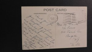 1939 Ship Postcard Cover From Southampton Paquebot to Bogota NJ Cunard Aquitania