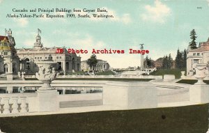 Alaska Yukon Pacific Expo, Central News No A381, Cascades & Principal Buildings