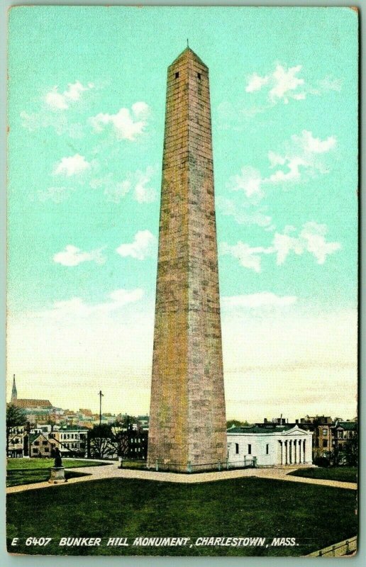 Bunker Hill Monument Charlestown MA Massachusetts UNP Unused DB Postcard G1