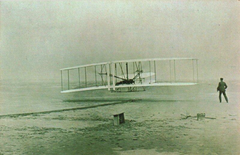 Postcard Orville Wright at Home