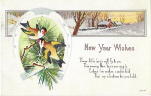New Year Wishes These Little Birds will Fly to You My Affections for You Hold