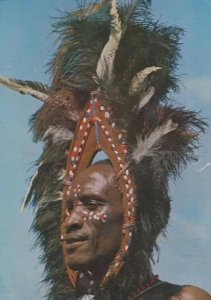 Nigerian African Kikuyu Dancer with Feather Hat Postcard