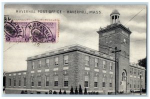 1913 Haverhill Post Office Haverhill MA Tiensin China American Barracks Postcard