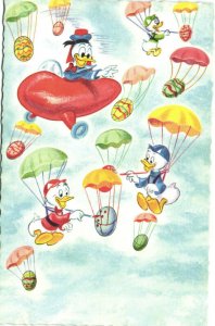 PC DISNEY, DONALD DUCK, HUEY DEWEY AND LOUIE, Vintage Postcard (b35903)