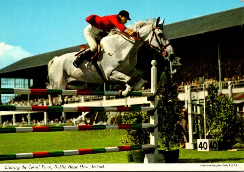 Ireland Dublin Horse Show Clearing The Corral Fence