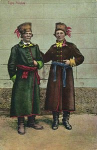 poland, Typy Polskie, Two Men in Traditional Costumes (1910s) Postcard