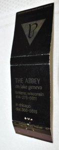 The Abbey of Lake Geneva Wisconsin 20 Strike Matchbook Cover