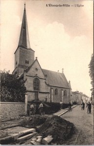 France L'Etang-La-Ville L'Eglise Vintage Postcard 04.97