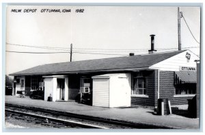 Ottumwa Iowa IA Postcard MILW. Depot 1982 Vintage Unposted RPPC Photo