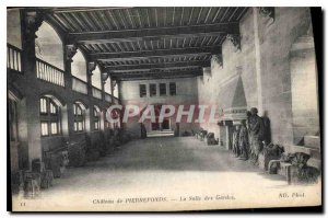 Old Postcard Chateau de Pierrefonds La Salle des Gardes
