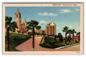 Spohn Park Corpus Christi Texas TX UNP Unused Linen Postcard U8