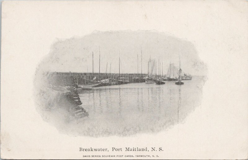Breakwater Port Maitland Nova Scotia Unused Davis Series Souvenir Postcard H15