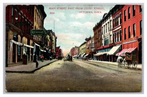 Ottumwa Iowa Main Street East From Court Street Postcard