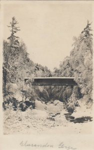 RP; CLARENDON GORGE, Vermont, 1900-10s; Covered Bridge