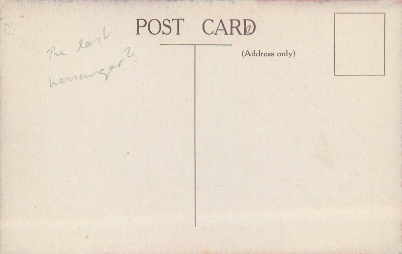 The last passenger old postcard