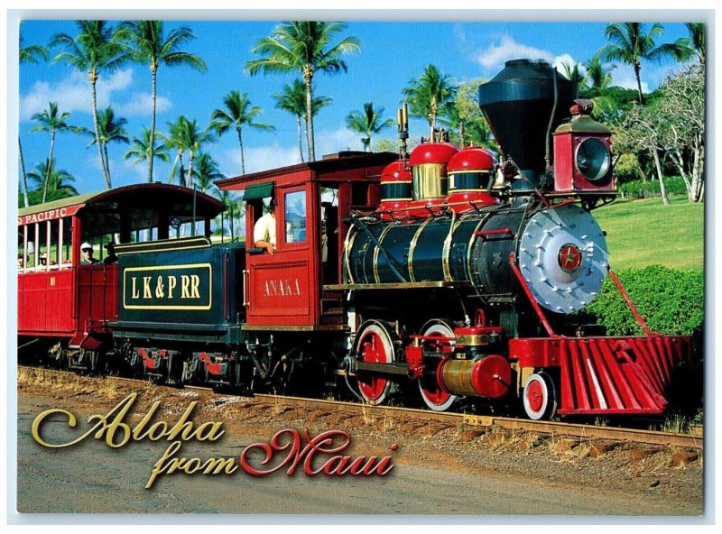 1960 Aloha From Maui Lahaina Kaanapali Pacific Railroad Train Hawaii HI Postcard