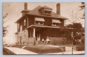 J87/ Columbiana Ohio RPPC Postcard c1910 Home Residence Lisbon 1130