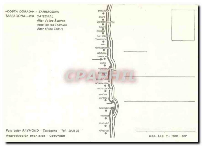 Modern Postcard Costa Dorada Tarragona Cathedral Altar of the Tailors