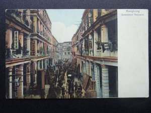 Hong Kong QUEENSROAD WESTPOINT c1907 Postcard by M. Sternberg of Hong Kong