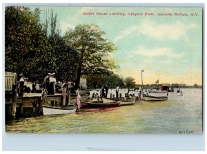 1910 Bedell House Landing Niagara River Boat Opposite Buffalo Vintage Postcard