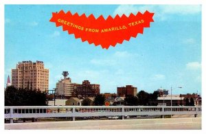 Postcard CITY SKYLINE SCENE Amarillo Texas TX AT5765