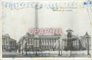 Old Postcard Paris Place de la Concorde obelisk of Luxor