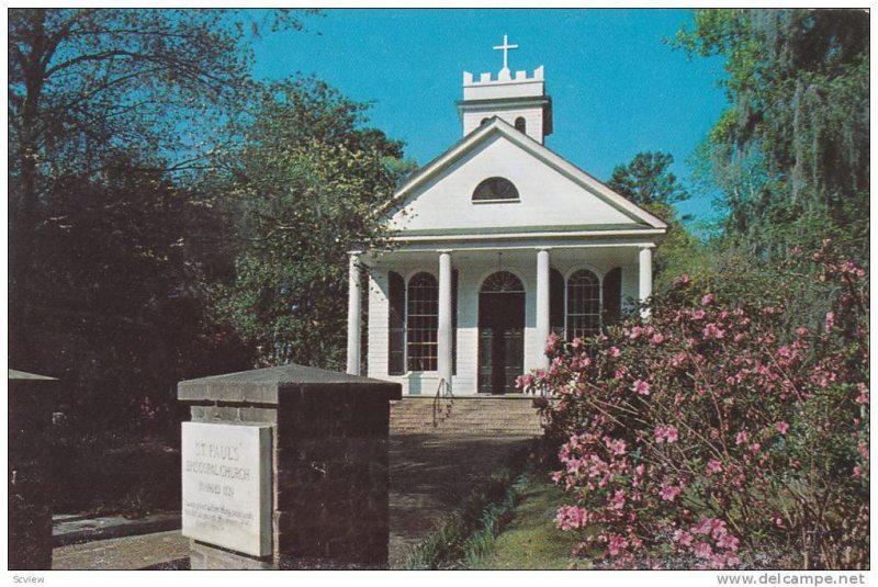 Exterior,  St. Paul's Episcopal Church,  Summerville,  South Carolina,  40-60s