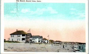 1920s The Beach Sound View Cottages CT Connecticut Postcard