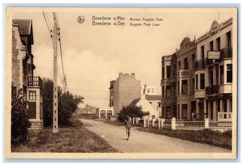 c1920's Breedene s/Mer Avenue Auguste Pede Belgium Unposted Antique Postcard