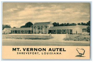 c1940s Mt. Vernon Autel Exterior Roadside Scene Shreveport Louisiana LA Postcard