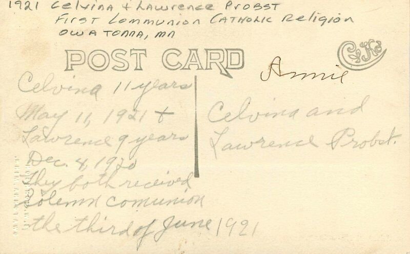 Owatonna Minnesota Celvina Lawrence Probst Religion RPPC Photo Postcard 21-4559