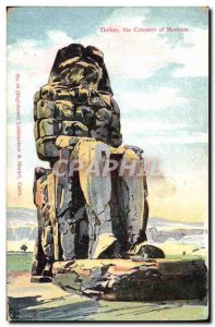 Old Postcard Egypt Egypt Colossi of Memnon Thebes the