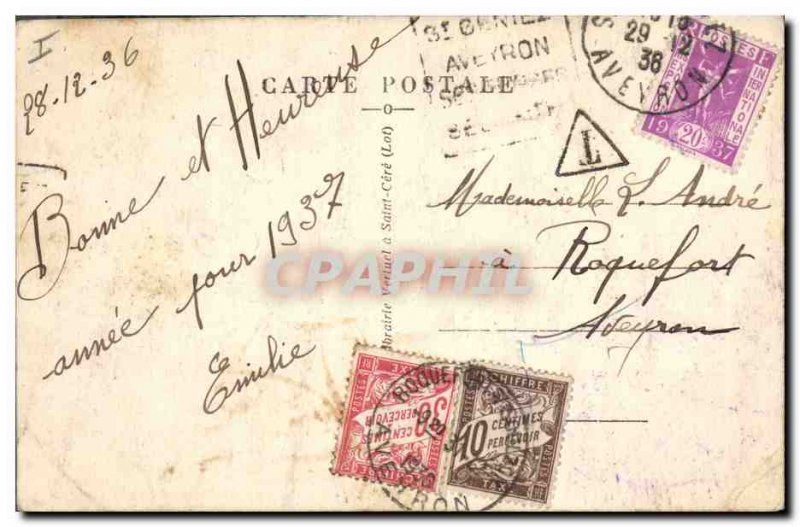 Old Postcard Cave Caves Padirac The gulf