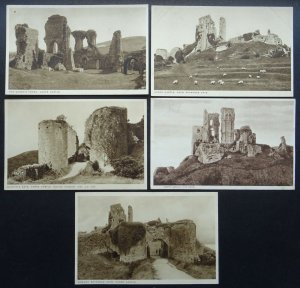 Dorset 5 x CORFE CASTLE Collection c1930s Postcards