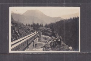 CANADA, BANFF, Mt. ALBERT CANYON, TRAIN, c1920 real photo ppc., unused.