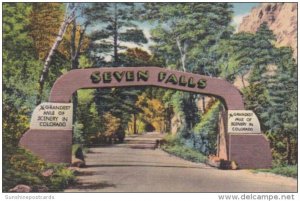 Colorado Colorado Springs Gateway At Entrance Of South Cheyenne Canon Curteich