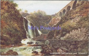 Wales Postcard - Llanberis Waterfall and Viaduct, Artist Brian Gerald DC2225