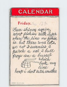 Postcard Calendar, Friday, with Art Print