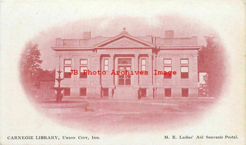 IN, Union City, Indiana, Carnegie Library, Exterior, ME Ladies' Air Souvenir Pub