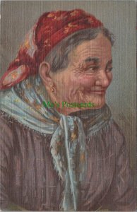 Italy Postcard - Italian Old Lady Wearing a Headscarf, Fashion, Art  RS31930