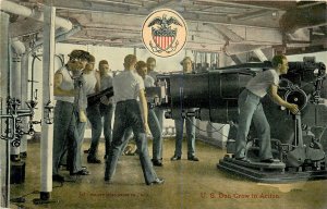 Postcard C-1910 Navy Military Gun Crew in action Valentine Souvenir TP24-2952