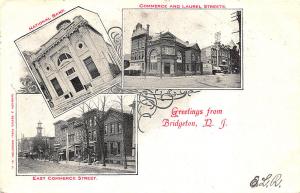 Bridgeton NJ Multi-View Bank East Commerce & Commerce & Laurel Streets  Postcard