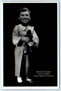 Political Humor DAN QUAYLE Vice President BABY CLOTHES & DOLL 1991- 4x6 Postcard