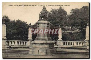 Old Postcard Clermont Ferrand P D statue of Blaise Pascal