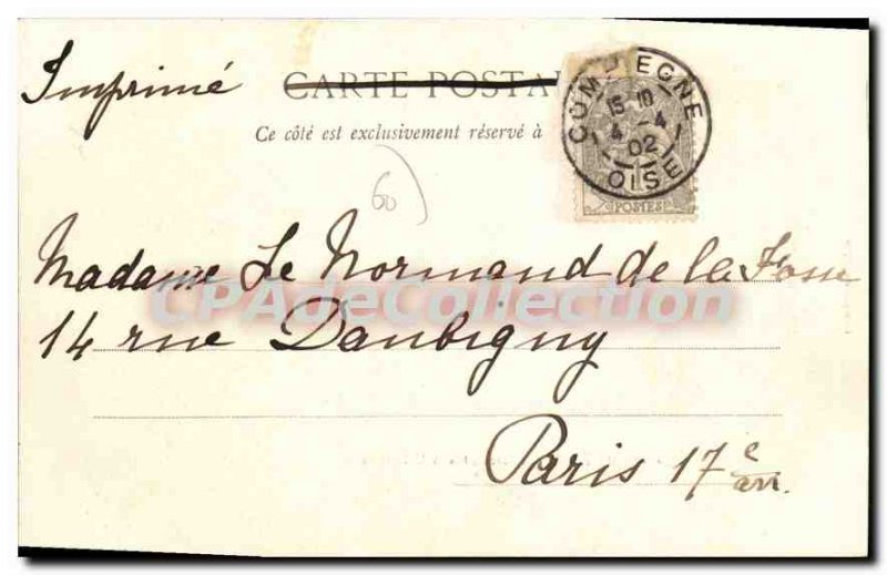 Old Postcard Compiegne Park Below the terrace